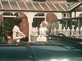 Why Didn’t They Ask Evans? Article Photo - Francesca Annis and a nurse outside Wellfield House