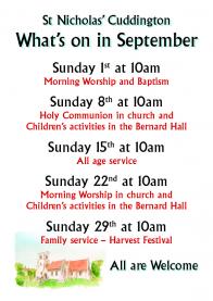Sunday Services in September Article Graphic