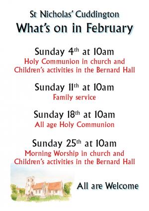 Sunday Services in February Article Graphic