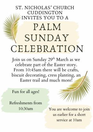 Palm Sunday Celebration:  29th March Article Graphic