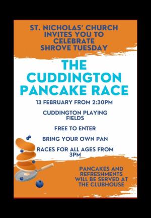Pancake Race on Shrove Tuesday 13th February Article Graphic